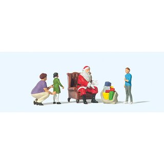 Preiser 10763 Weihnachtsmann im Sessel. Mutter mit Kind  Spur H0