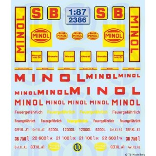 TL-Decals 2386 Minol Beschriftung Maßstab 1:87