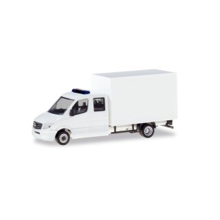 Herpa 013666 MiKi MB Sprinter`13 Doka mit Koffer, weiß  Maßstab 1:87