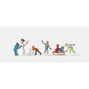 Merten 0212230 Spur H0 Kinder mit Schneemann und Schlitten