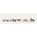 Merten 0212466 Spur H0 Hunde, 9 Stück