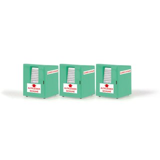 RIETZE 70259 Altkleidercontainer 3 Stück Massstab: H0