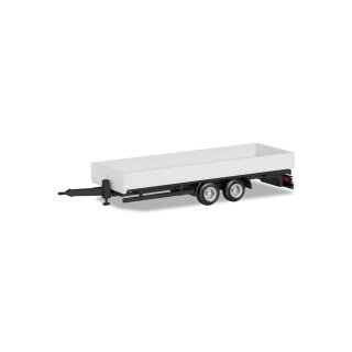 Herpa 076920 LKW Tieflade-Tandemanhänger, weiss  Maßstab 1:87