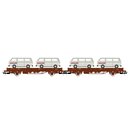 *Rivarossi HR6458  2-tlg Set 2-achs. Flachwagen Kls mit 2...