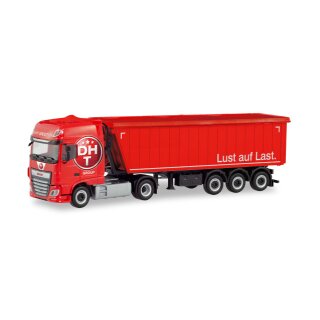 Herpa 311458 DAF XF SC Facelift Stöffeliner-Sattelzug, DHT Lust auf Last  Maßstab 1:87