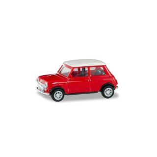 Herpa 420471 Mini Cooper geschlossen mit Zusatzscheinwerfern, rot  Maßstab 1:87