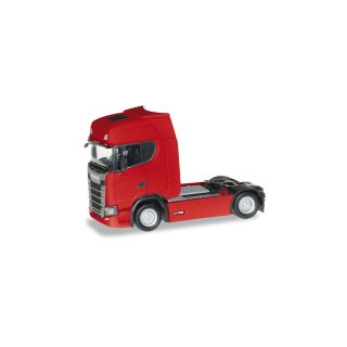 Herpa 306768-002 Scania CS 20 HD Zugmaschine mit Sonnenblende, rot Maßstab: 1:87
