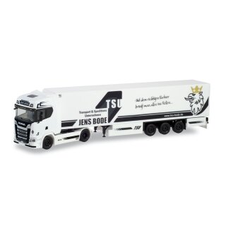 *Herpa 311601 Scania CS 20 HD Kühlkoffer-Sattelzug, TSU Bode Maßstab: 1:87