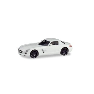 Herpa 420501 MB SLS AMG, weiß mit schwarzen Felgen Maßstab: 1:87