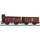 *Piko 58373 Spur H0  2er Set Gedeckter. Güterwagen,...