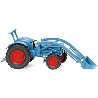 Wiking 087104 Eicher Königstiger mit Frontlader, hellblau  Maßstab 1:87