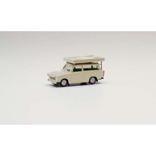 Herpa 024181-002 Trabant 601 Universal mit Dachzelt, Fahrzustand, perlweiss  Maßstab 1:87