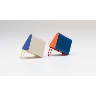 Herpa 054119 Dachzelte für Trabant/Wartburg, 2 St. (orange/blau und weiß/blau)  Maßstab 1:87