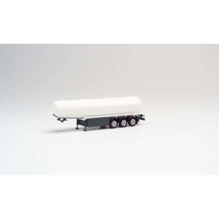 Herpa 076951 Benzintank-Auflieger 3a unbedruckt, weiß  Maßstab 1:87