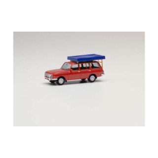 *Herpa 420549 Wartburg 353´66 Tourist mit Dachzelt im Fahrzustand, rot  Maßstab 1:87