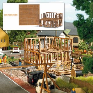 Busch 1371 Fachwerkhaus im Bau Spur H0