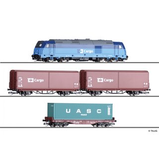 Tillig 01449 Analoges Startset mit TRAXX und Güterzug, CD-Cargo, Ep.VI  Spur TT