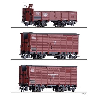 Tillig 01273 3er Set Güterwagen, NWE-GHE, Ep.II  Spur H0m