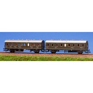 Schirmer 70001 2-er Set Einheits-Abteilwagen DRG Epoche II, D21b und BC21 Spur TT