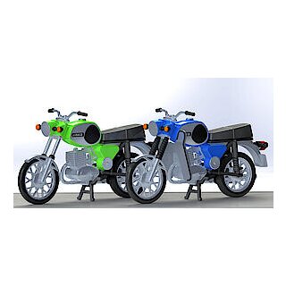 KRES-Modellbahn 10251 MZ TS 250, 2er Set grün und blau,  Maßstab: 1:87