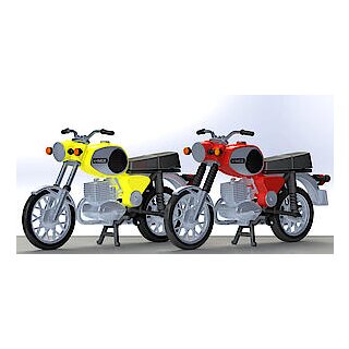KRES-Modellbahn 10261 MZ TS 250, 2er Set gelb und rot  Maßstab: 1:87