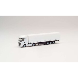 Herpa 013796 MiKi MB A`11 GiSp Gardinenplanen-Sattelzug, weiß  Maßstab 1:160