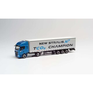 Herpa 312271 Iveco Stralis NP 460 Gardinenplanen-Sattelzug, New Stralis TCO2 Champion  Maßstab 1:87