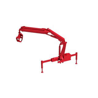 Herpa 054140 Hiab Ladekran X-HIPRO 232 E-3 mit Greifer, rot  Maßstab 1:87