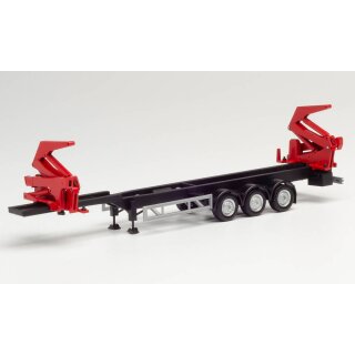 Herpa 076982 Hammar Container-Seitenlader-Auflieger, schwarz  Maßstab 1:87