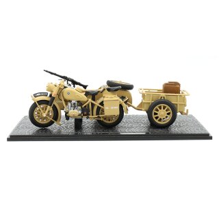 IXO 24130-B Motorrad BMW R75 mit Panzerfaust 30, Afrikakorps, sandbeige  Maßstab 1:24