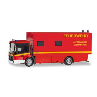 Herpa 095723 MB Econic Koffer-LKW, FW GW Atemschutz  Maßstab 1:87