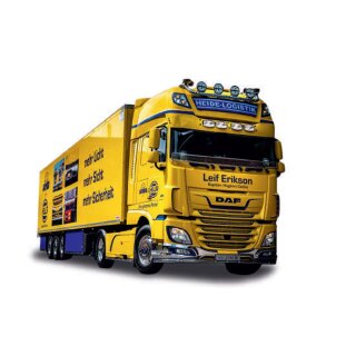 Herpa 943437 DAF XF SSC Kühlkoffer-Sattelzug Heide Logistik, Jumbo Fischer Maßstab 1:87