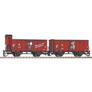 Piko 47032  2er Set Gedeckter Güterwagen G02, FIT, DR, Ep.III  Spur TT