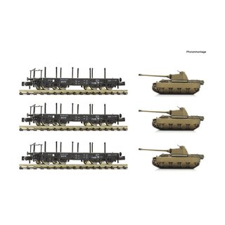Fleischmann 845606 3-tlg. Set: Schwerlast-Flachwagen, DRB, Ep.II  Spur N