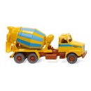 Wiking 068207 Volvo N10 Betonmischer, maisgelb/hellblau...