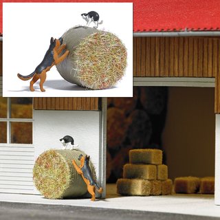 Busch 7920 A-Set: Hund jagt Katze H0 Spur