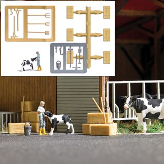 Busch 7932 A-Set: Kälberfütterung + Zubehör H0 Spur
