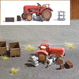Busch 7937 A-Set: Traktorreparatur + Zubehör H0 Spur