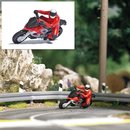 Busch 7941 A-Set: Kurvenkratzer 2, Motorrad mit Fahrer...
