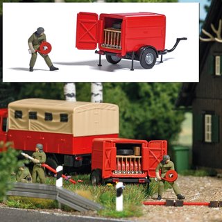 Busch 7961 A-Set: Schlauchtransportanhänger STA  H0 Spur