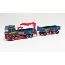 *Herpa 313285 Scania CS20 Pritschen-Hängerzug mit...