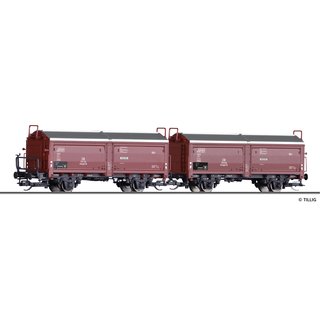 Tillig 01032 2er Set Schiebedach-/Schiebewandwagen Kmmgks 58, DB, Ep.III  Spur TT