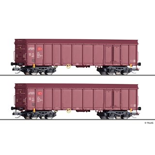 Tillig 01037 2er Set offene Güterwagen Ealos-x, DBAG, Ep.VI  Spur TT