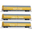 Tillig 01038 3er Set Schiebewandwagen Habbiillnss, SBB,...