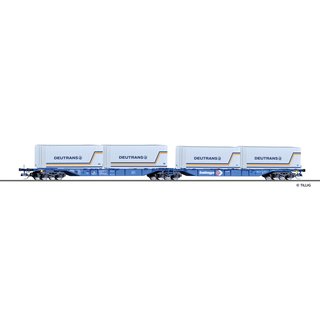 Tillig 18034 Doppeltragwagen Sggnos 715, Kombiwaggon, DR, Ep.V, DEUTRANS  Spur TT