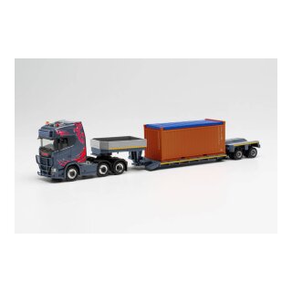 Herpa 313698 Scania CS20 HD 6x2 Tieflade-Sattelzug mit Container, Oehlrich  Maßstab 1:87