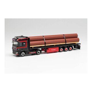 Herpa 313773 DAF XF SSC E6 Flachbett-Sattelzug mit Stahlrohren, Marten Nottelmann  Maßstab 1:87