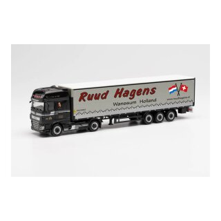 *Herpa 313872 DAF XF SSC E6 Gardinenplanen-Sattelzug mit Bordwänden, Ruud Hagens (NL) Maßstab 1:87