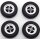 KK Scale KKDCACC011 Opel Kadett, 1965-1973, Tire Set with rims, schwarz/silber  Maßstab 1:18