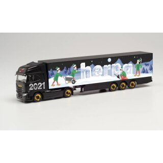 Herpa 314176 Iveco S-Way Koffer-Sattelzug, Herpa Weihnachtsmodell 2021  Maßstab 1:87